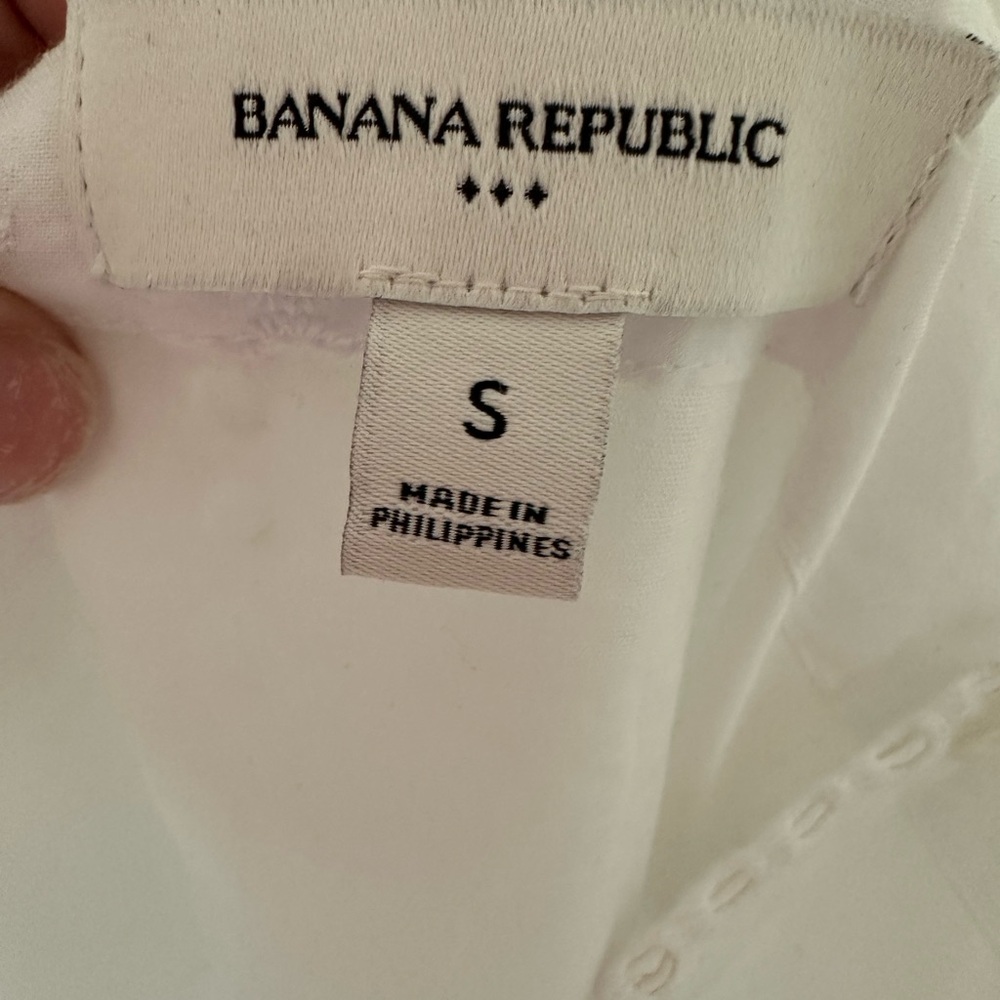 Banana Republic White Eyelet Mini Dress Small | 100% Cotton | Side Zip Summer - Picture 4 of 5